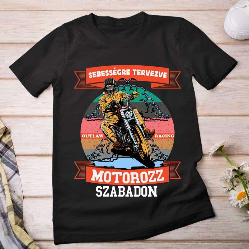 Női póló Sebességre tervezve motoros