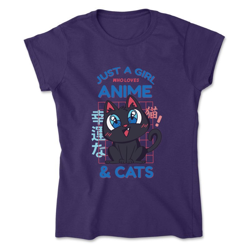 Női póló Love anime and cat