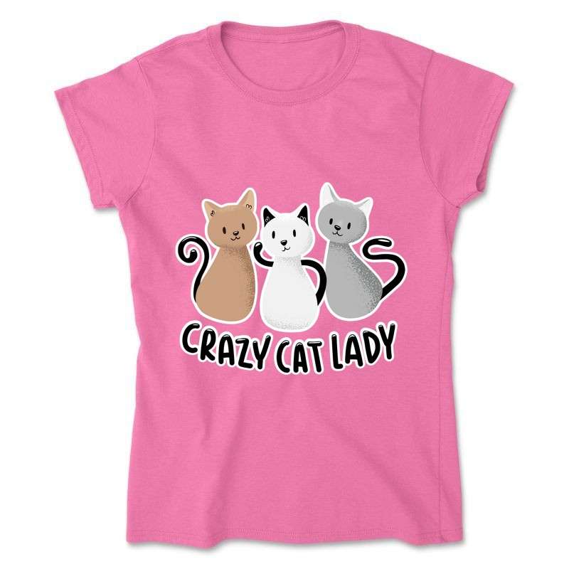 Női póló Crazy Cat Lady