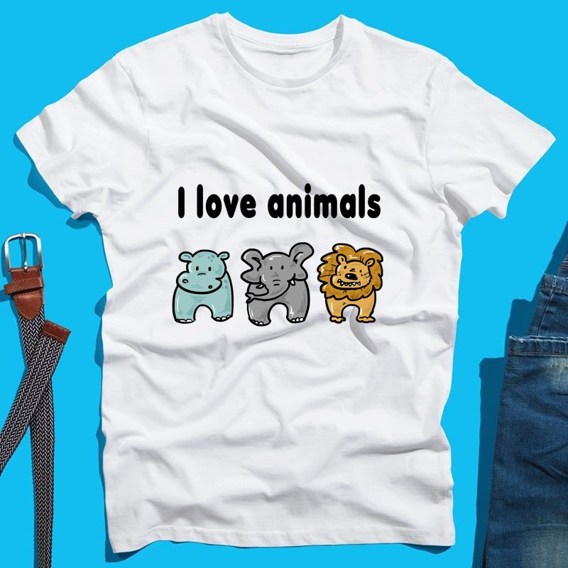 Férfi póló I love animals