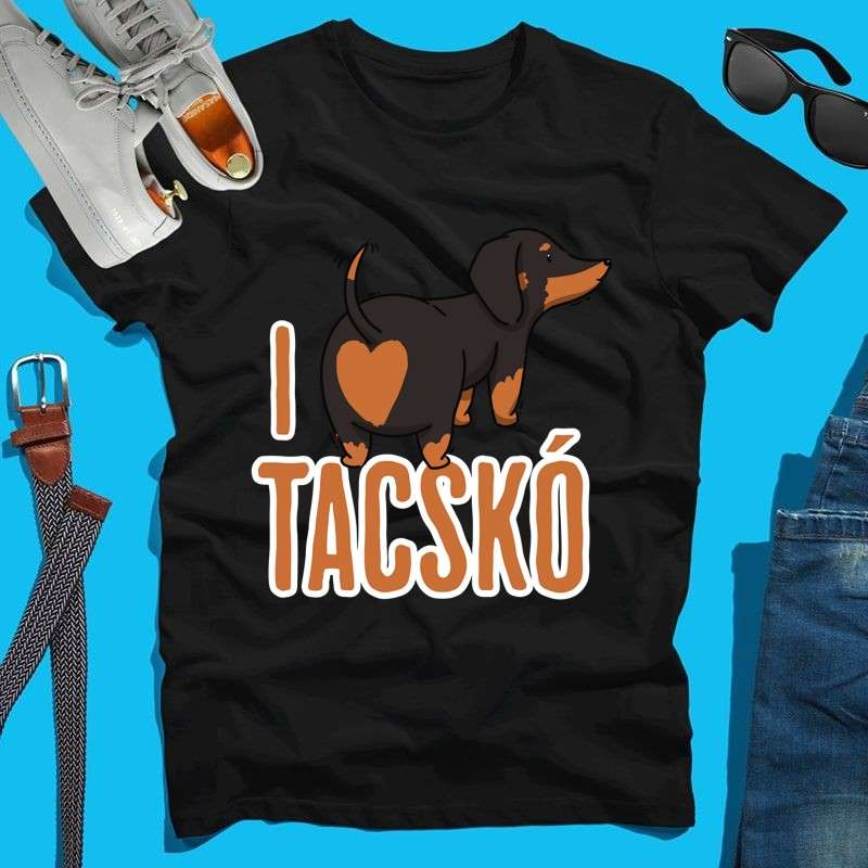 Férfi póló I love tacskó