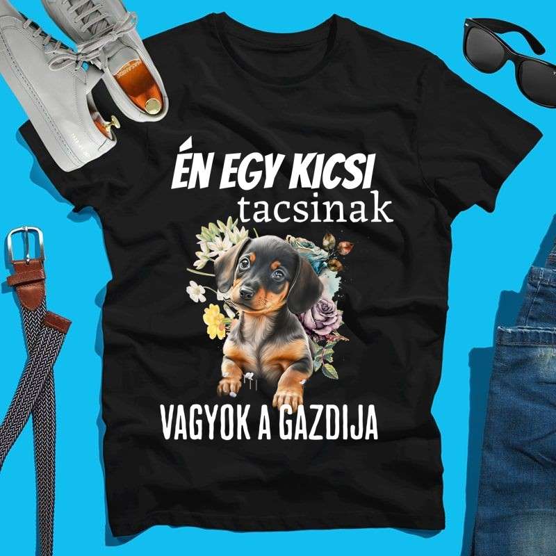 Férfi póló Én egy kicsi tacsinak vagyok gazdija