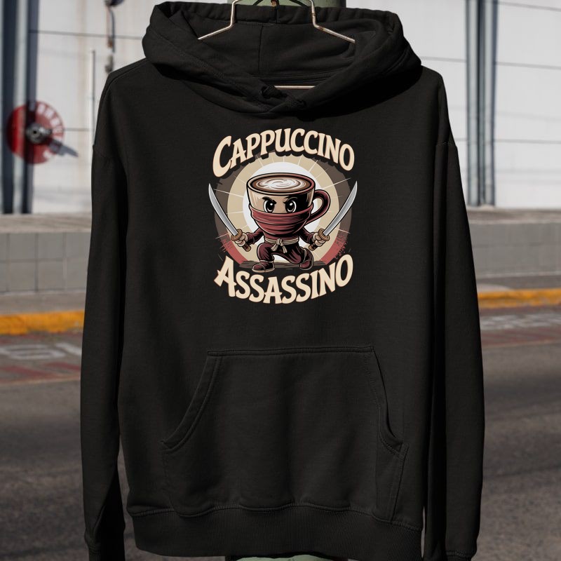 Férfi Kapucnis Pulcsi Cappuccino assassino Italian Brainrot meme