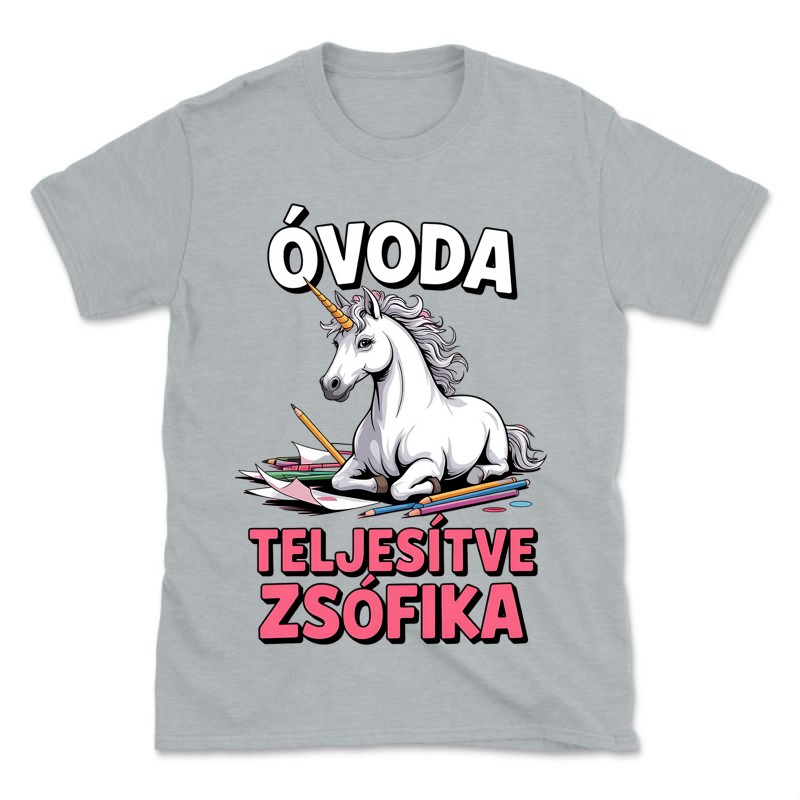 Gyerek póló Óvoda teljesítve egyedi névvel /bármilyen név kérhető/