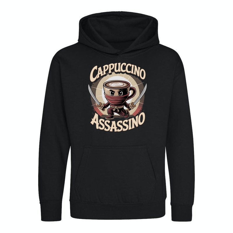 Gyerek kapucnis pulcsi Cappuccino assassino Italian Brainrot meme