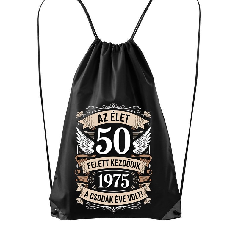 Hátizsák Az élet 50 felett kezdődik / bármilyen évszám kérhető/