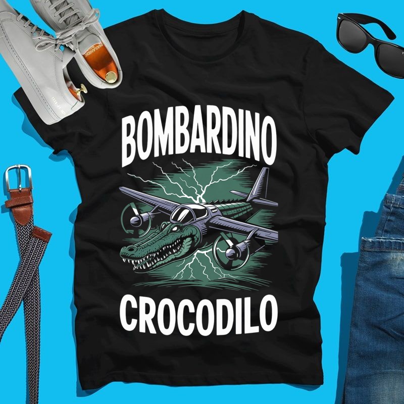 Férfi póló Bombardino Crocodilo Italian Brainrot meme