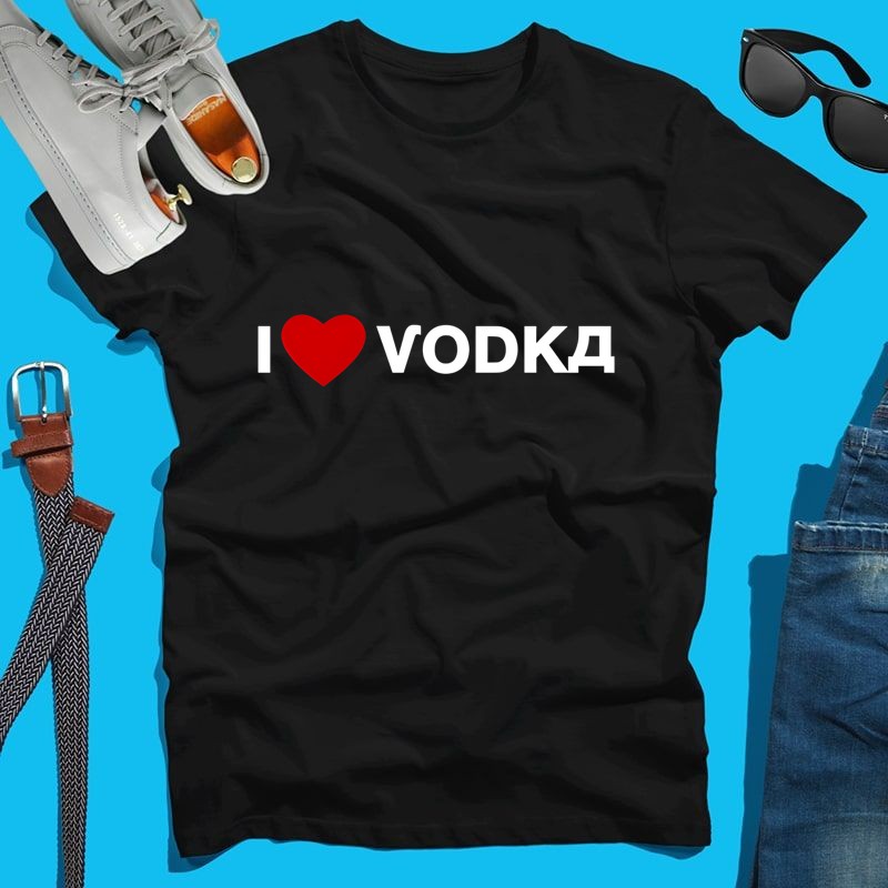 Férfi póló I love vodka