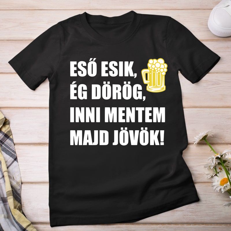 Női póló Eső esik ég dörög