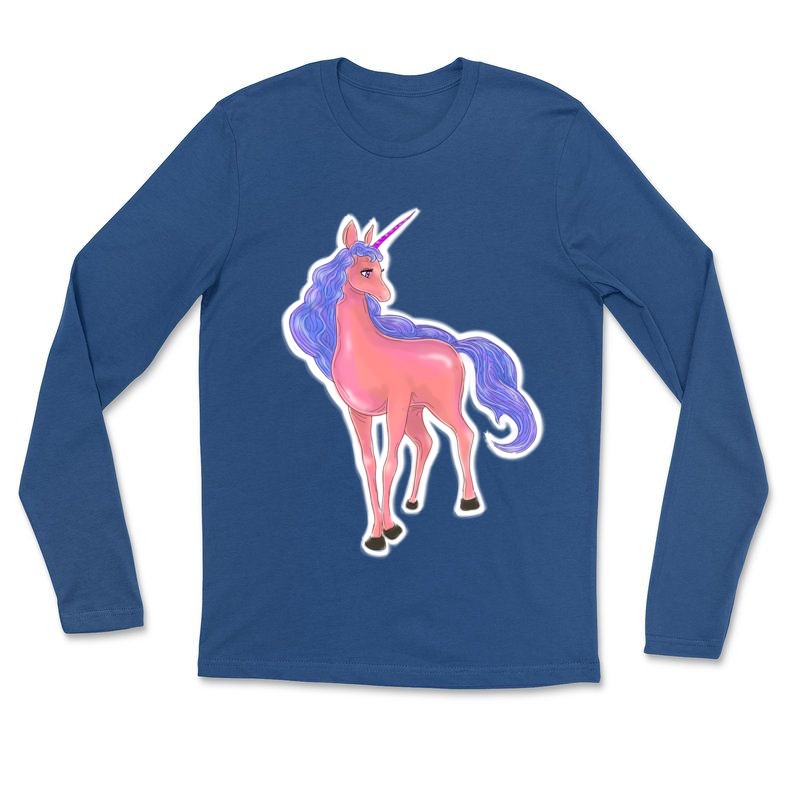 Hosszú ujjú póló (unisex) Rózsaszín Unikornis Egyszarvú