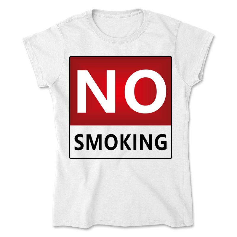 Női póló No smoking_fekete