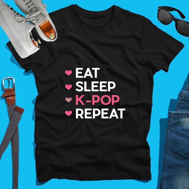 Férfi póló Eat, sleep, k-pop, repeat