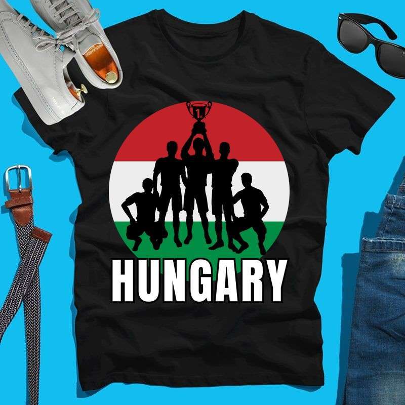 Férfi póló Hungary, Focista szív, Hajrá Magyarok! Szurkolói design