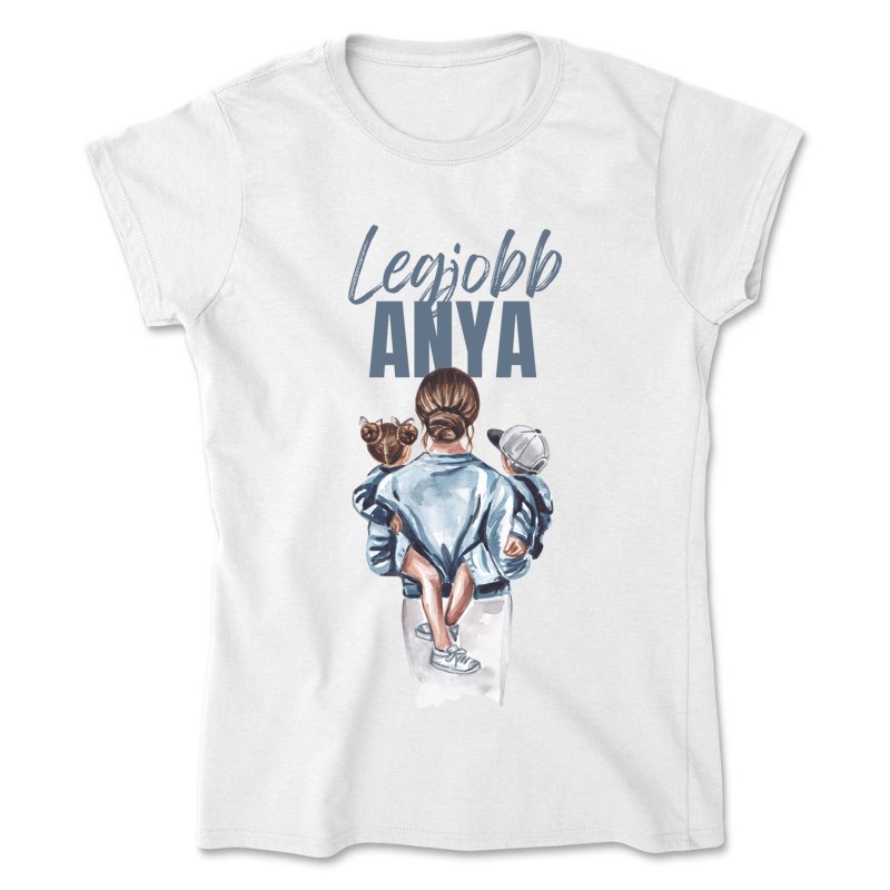Női póló Legjobb anya - kisfiú és kislány gyermekkel