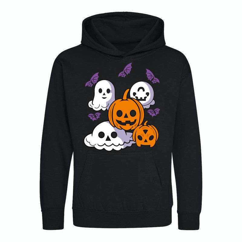 Gyerek kapucnis pulcsi Halloween szellem és tök