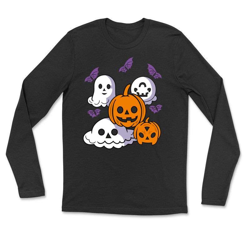 Gyerek hosszú ujjú póló Halloween szellem és tök