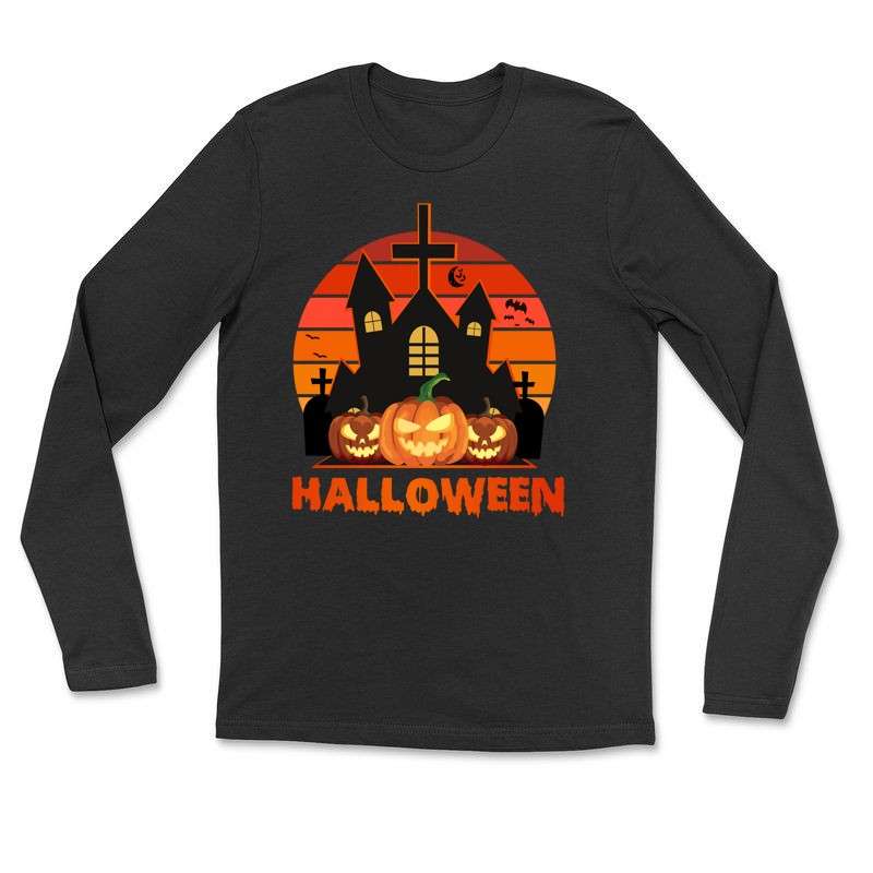 Gyerek hosszú ujjú póló Halloween tökök
