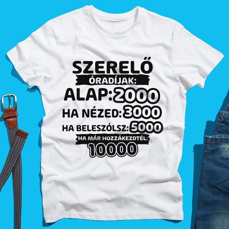 Férfi póló Szerelő óradíjak