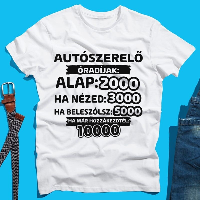 Férfi póló Autószerelő óradíjak