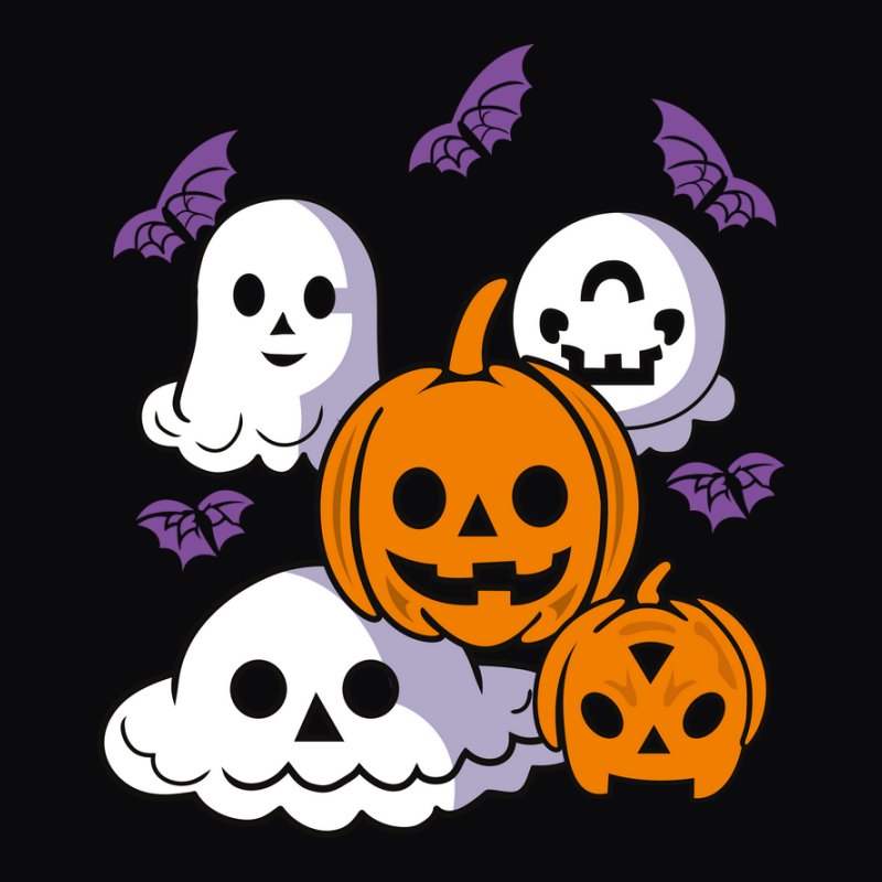 Halloween szellem és tök