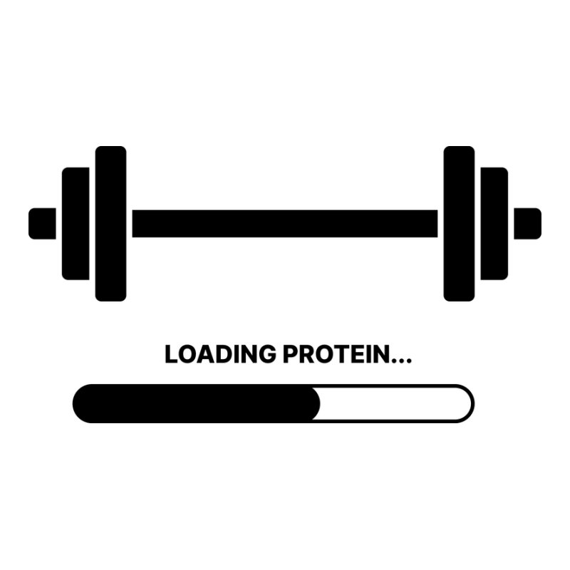 "Loading protein..." (fekete) Edzés | Gym | Protein | Súlyzó | Edzőterem | Fehérje