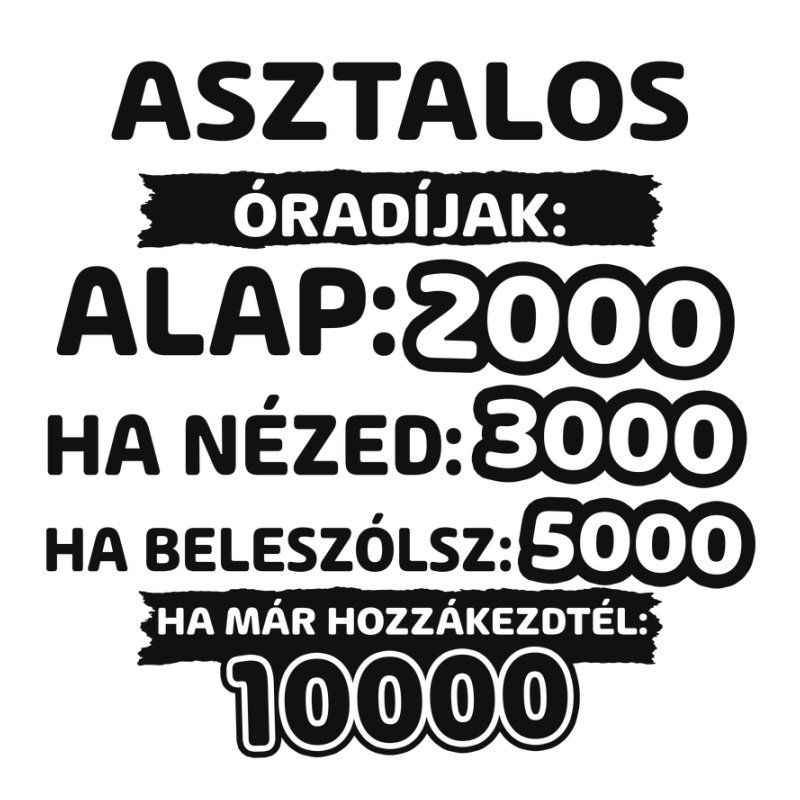 Asztalos óradíjak