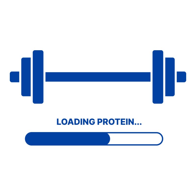 "Loading protein..." (kék) Edzés | Gym | Protein | Súlyzó | Edzőterem | Fehérje