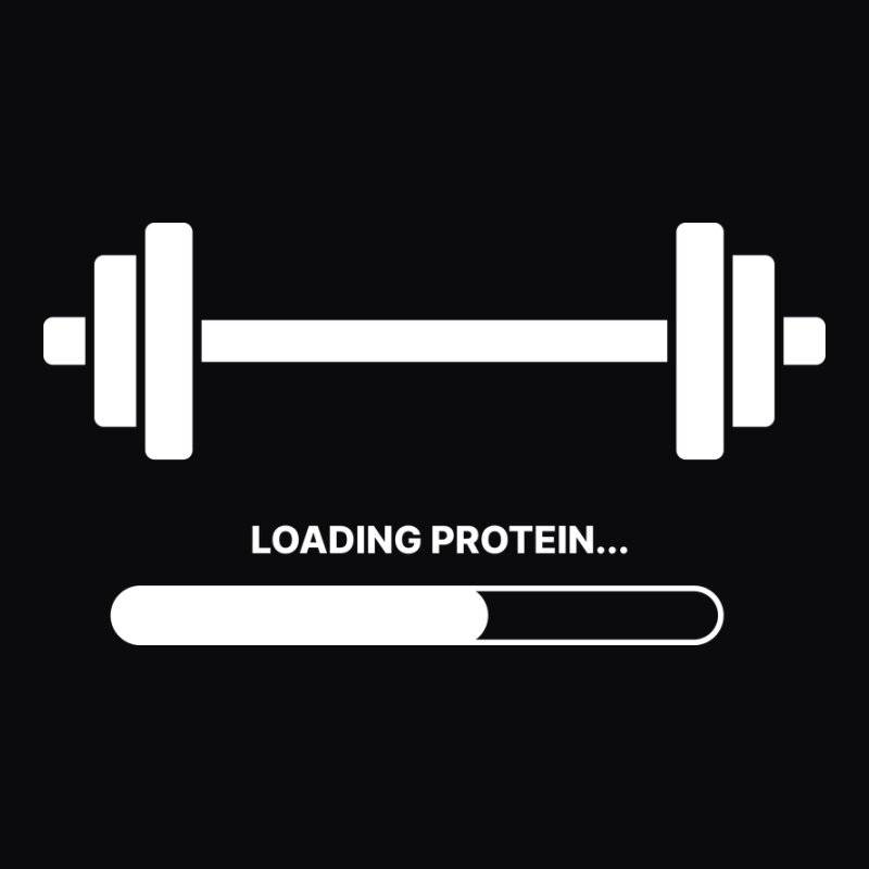 "Loading protein..." (fehér) Edzés | Gym | Protein | Súlyzó | Edzőterem | Fehérje