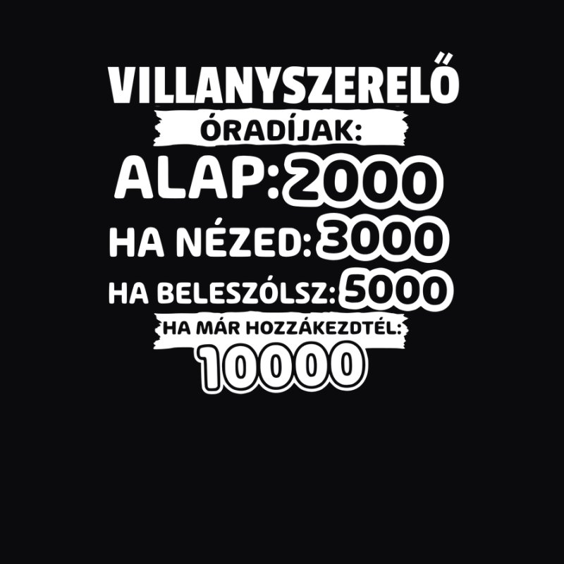 VILLANYSZERELŐ ÓRADÍJAK