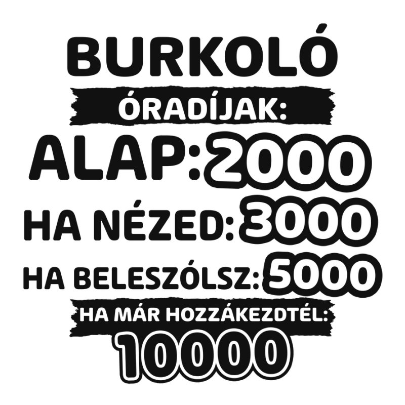 Burkoló óradíjak