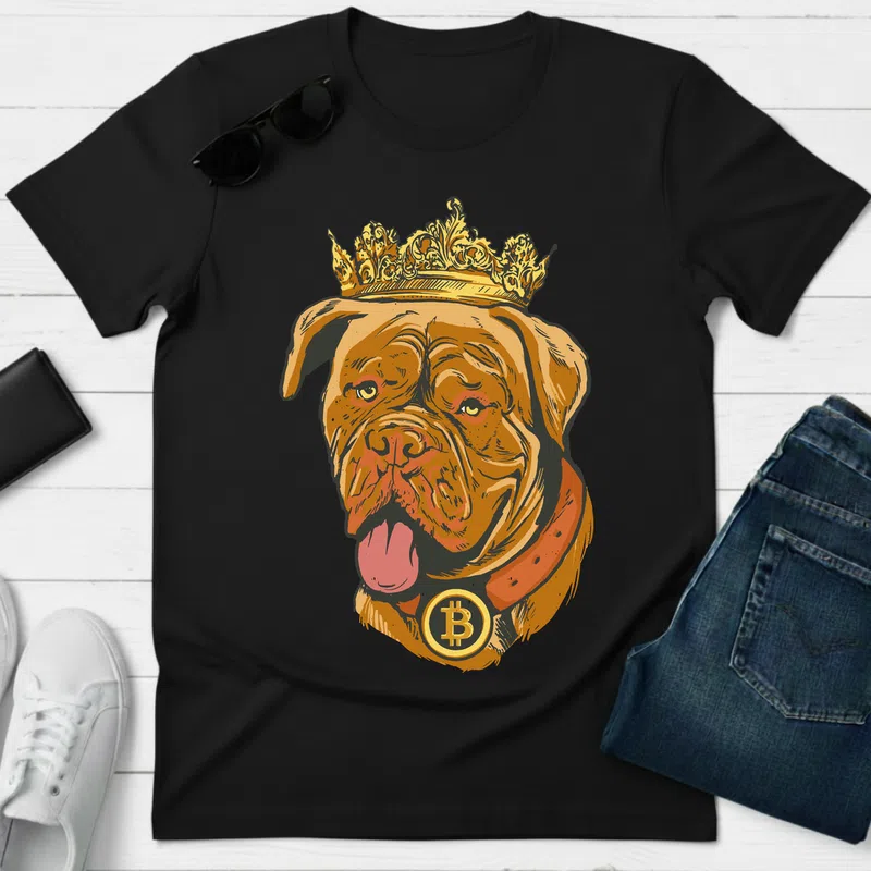 Bitcoin Koronás Királyi Kutya (2) - Férfi póló - Fekete - Állatok és Természet - Kutya