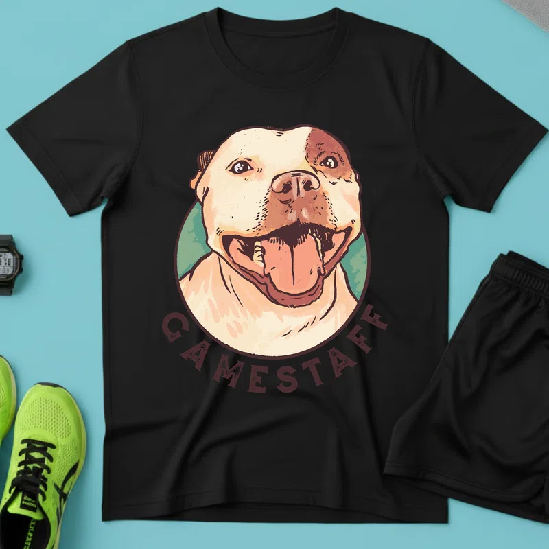 CAMESTAFF vidám retró kutya Kutya - Férfi póló - Fekete - Állatok és Természet - Kutya