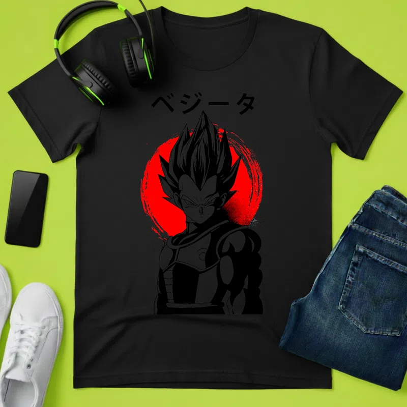 DRAGON BALL  vegitared Anime - Férfi póló - Fekete - Filmek és Sorozatok - Anime