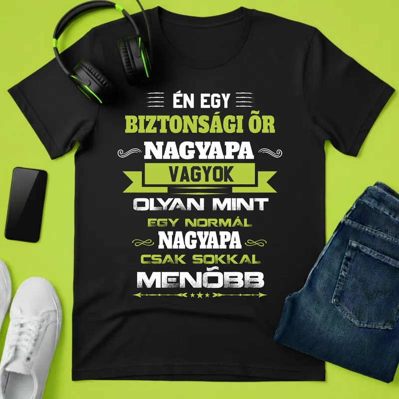 biztonsági őr Nagypapa Foglalkozások - Férfi póló - Fekete - Foglalkozások - Biztonsági őr