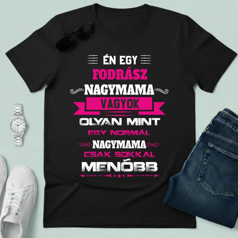 fodrász Nagymama Foglalkozások - Férfi póló - Fekete - Foglalkozások - Fodrász