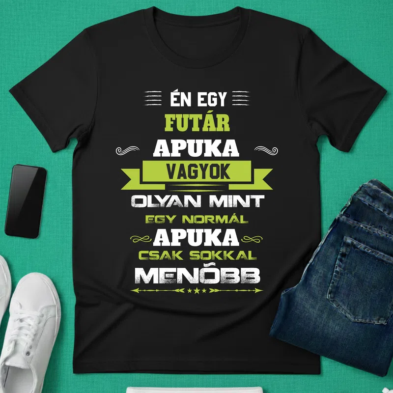 futár Apa Foglalkozások - Férfi póló - Fekete - Foglalkozások - Futár