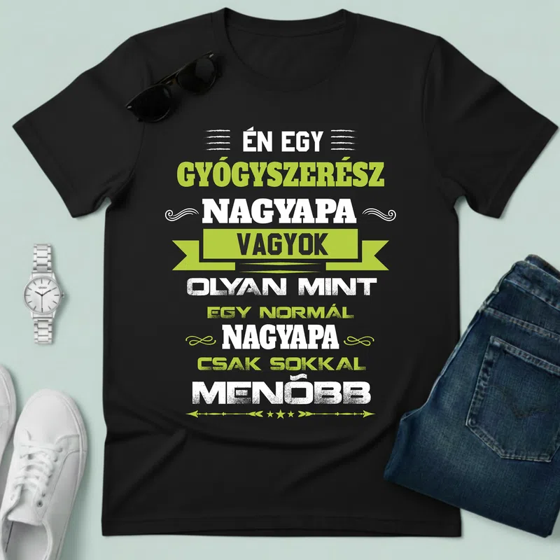 gyógyszerész Nagypapa Foglalkozások - Férfi póló - Fekete - Foglalkozások - Gyógyszerész