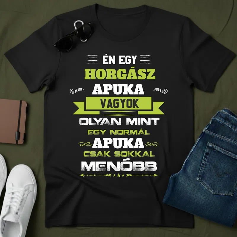 HORGÁSZ AP Hobbi - Férfi póló - Fekete - Hobbi - Horgász