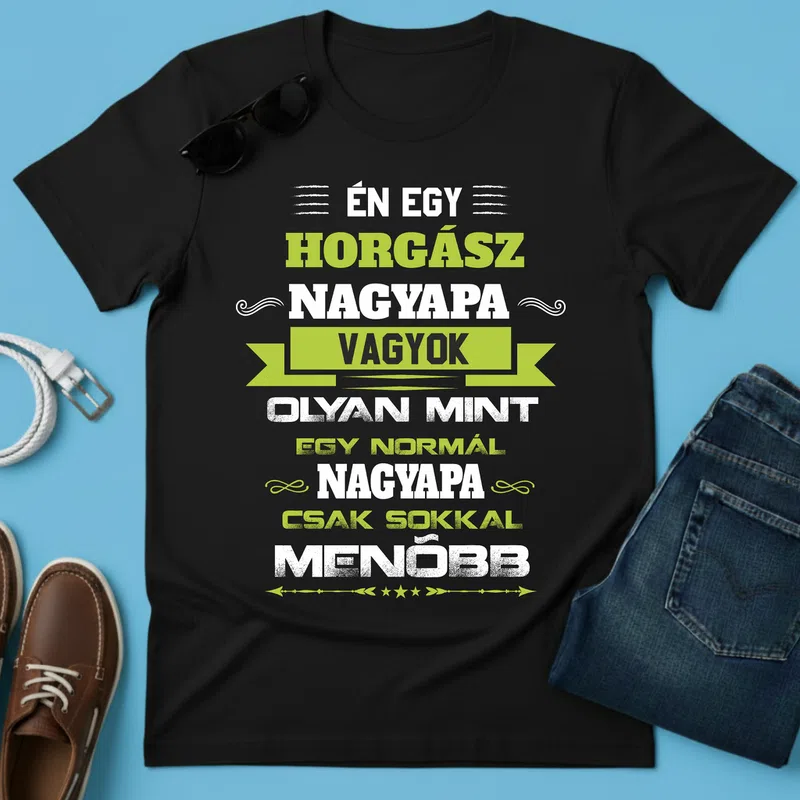 HORGÁSZ NAP Hobbi - Férfi póló - Fekete - Hobbi - Horgász