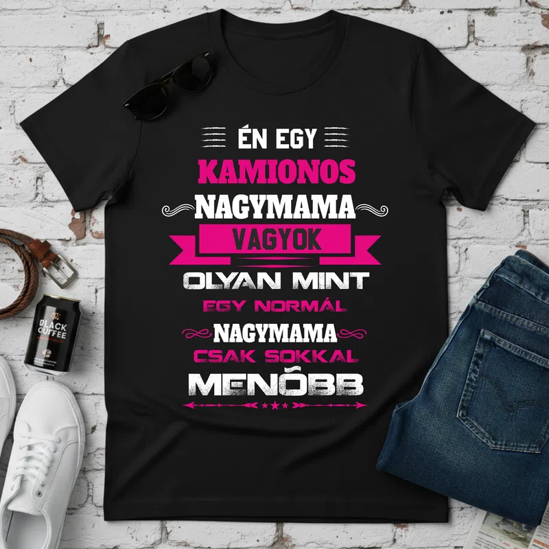 kamionos Nagymama Foglalkozások - Férfi póló - Fekete - Foglalkozások - Sofőr