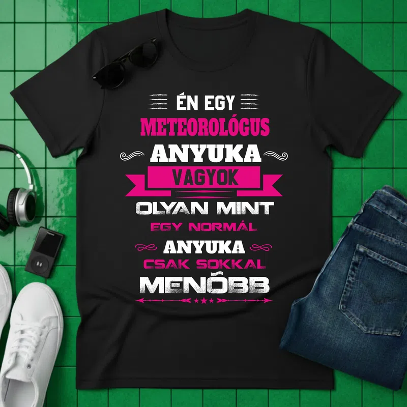 meteorológus Anya Foglalkozások - Férfi póló - Fekete - Foglalkozások - Mérnök
