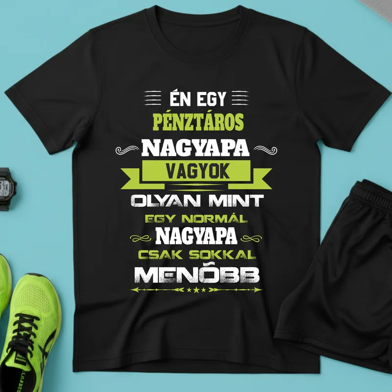 pénztáros Nagypapa Foglalkozások - Férfi póló - Fekete - Foglalkozások - Pénztáros