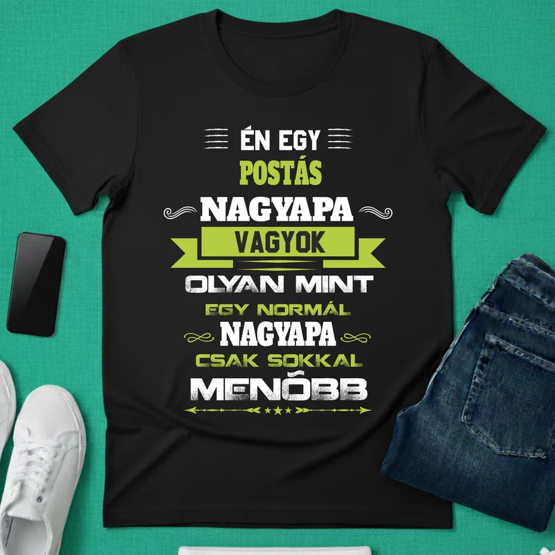 postás Nagypapa Foglalkozások - Férfi póló - Fekete - Foglalkozások - Postás