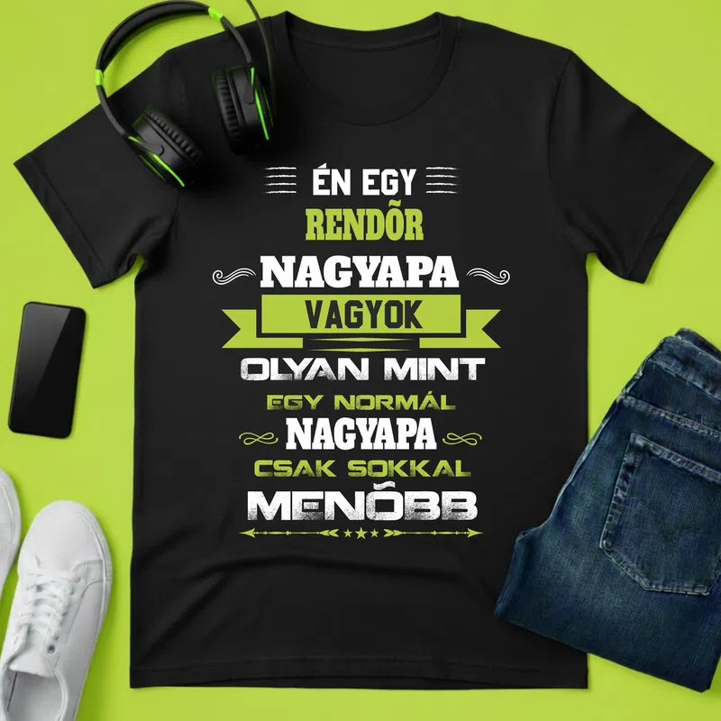 rendőr Nagypapa Foglalkozások - Férfi póló - Fekete - Foglalkozások - Rendőr