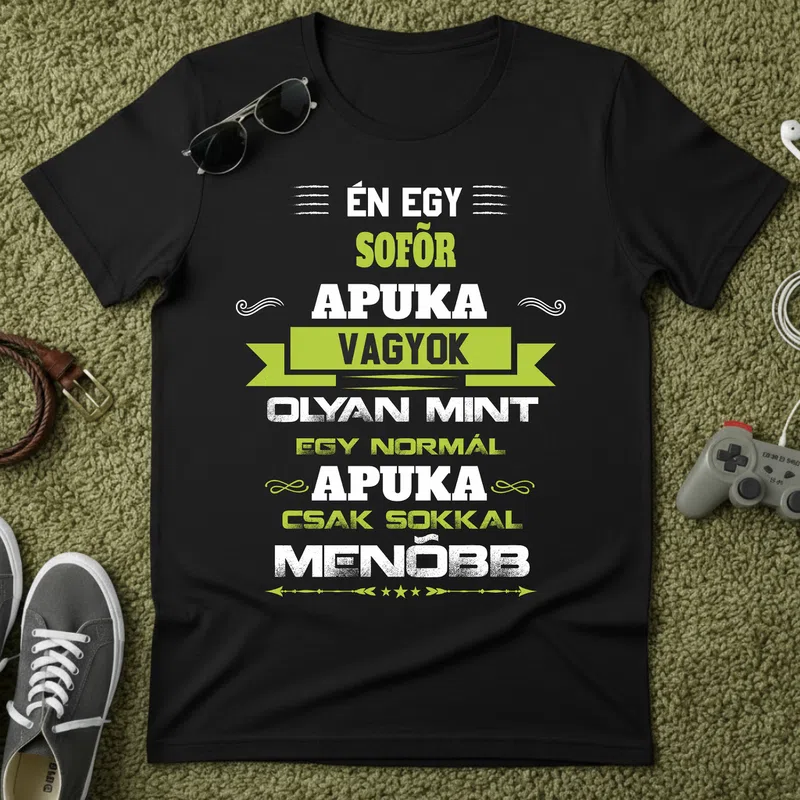 sofőr Apa Foglalkozások - Férfi póló - Fekete - Foglalkozások - Sofőr