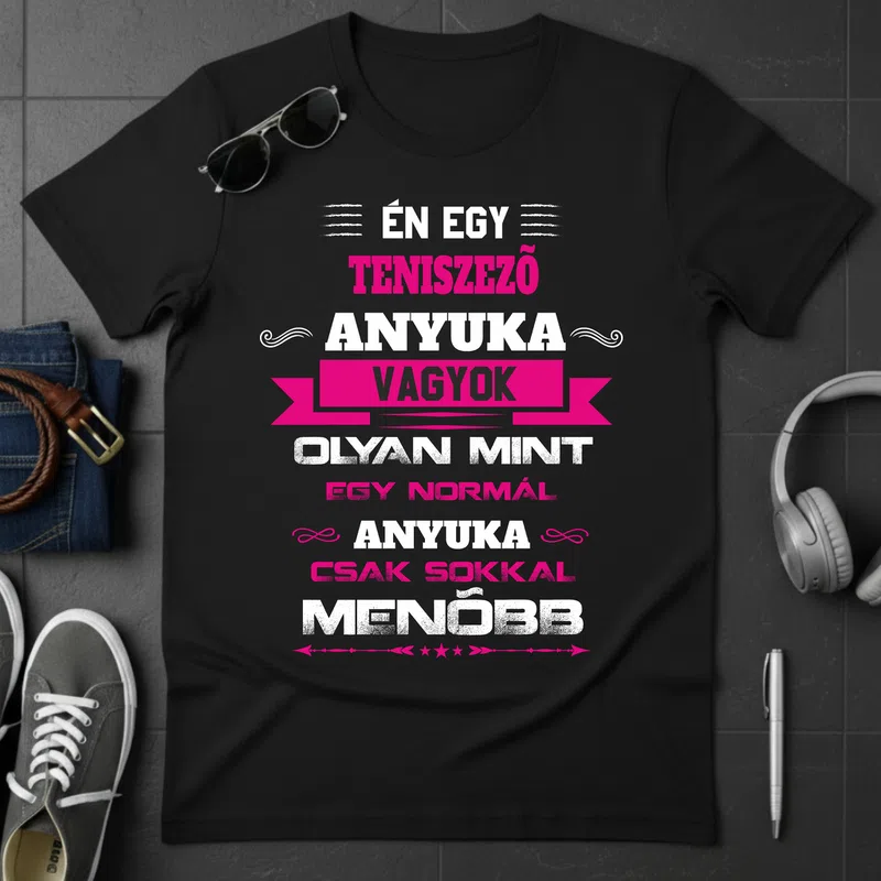 teniszező Anya Sport - Férfi póló - Fekete - Sport - Fitness