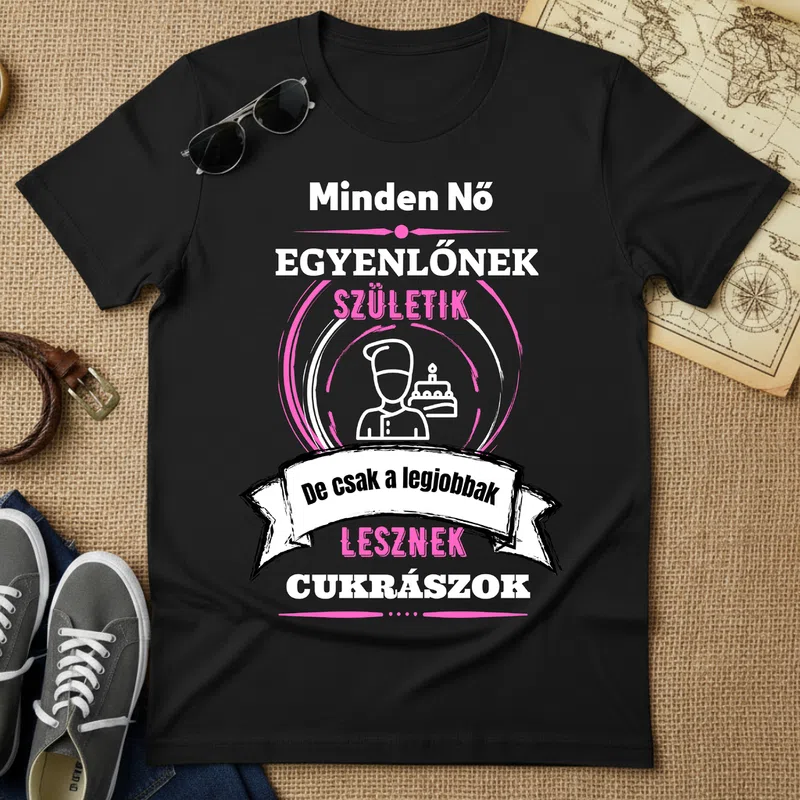 A legjobbak lesznek CUKRÁSZ) Foglalkozások - Férfi póló - Fekete - Foglalkozások - Cukrász