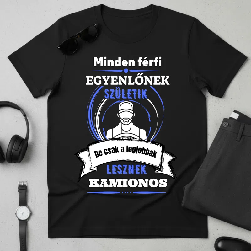 A legjobbak lesznek kamionos Járművek - Férfi póló - Fekete - Járművek - Kamion