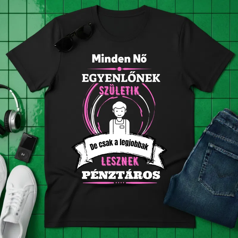 A legjobbak lesznek pénztáros Foglalkozások - Férfi póló - Fekete - Foglalkozások - Pénztáros