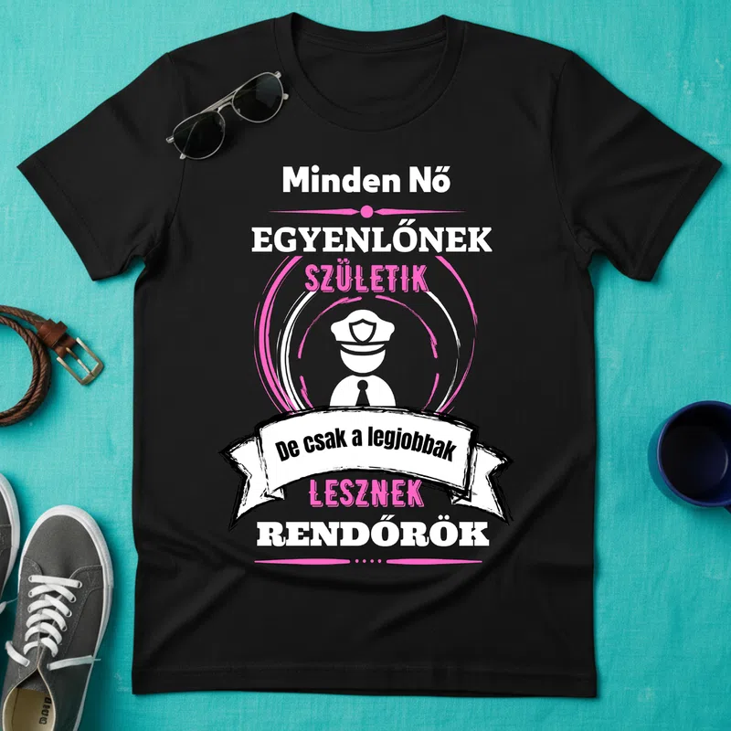 A legjobbak lesznek rendőr Foglalkozások - Férfi póló - Fekete - Foglalkozások - Rendőr